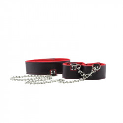 Shots Ouch Collar y Munequeras Reversibles Color Rojo