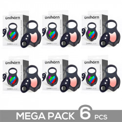 Pack 6 Darkblack Anillo Vibrador con Led Control Remoto
