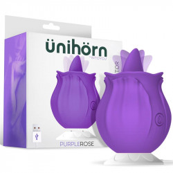 Purplerose Vibrador con Lengua Base Magnetica USB Silicona