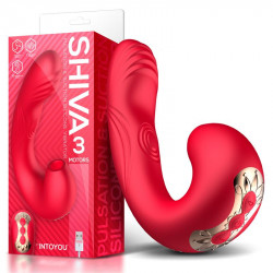 Shiva Vibrador con Succion y Pulsacion 3 Motores USB Magnetico Silicona