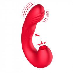 Shiva Vibrador con Succion y Pulsacion 3 Motores USB Magnetico Silicona