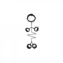 Set Ligaduras Collar y Esposas Negro
