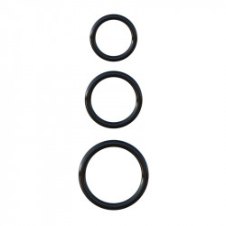 Fantasy C Ringz Set de 3 Anillos de Silicona Color Negro