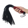 Flogger Cuero Negro y Rojo