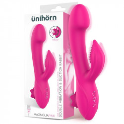 Magnoliapink Vibrador 3 en 1 con Succionador de Clitoris y Rabbit USB Silicona