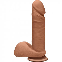 Dildo Dual Density Perfect D con Testiculos 7 Caramel