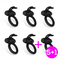 Pack 5 1 Nepture Anillo Vibrador Silicona Recargable USB