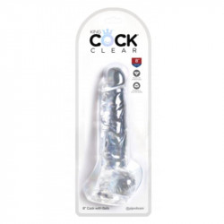 Dildo Realista con Testiculos 8 Transparente